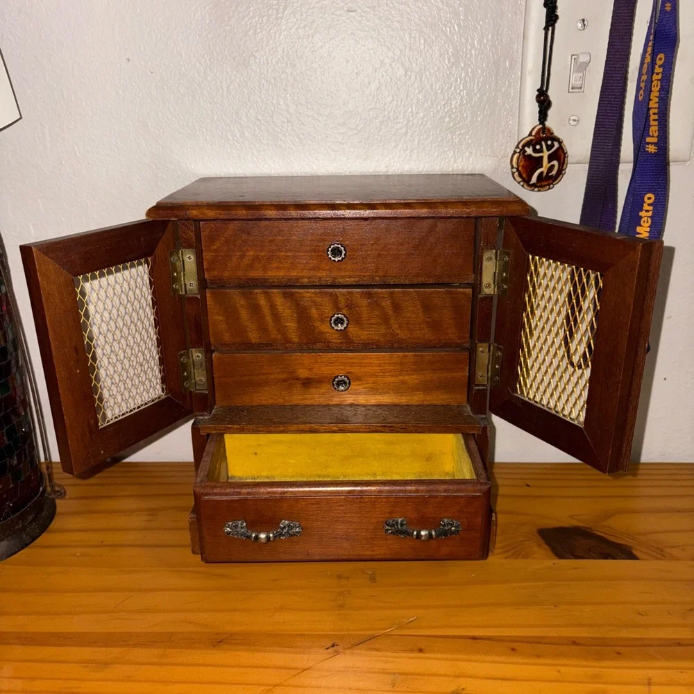 Wooden Storage Cabinet with Drawer - Picture 2 of 6